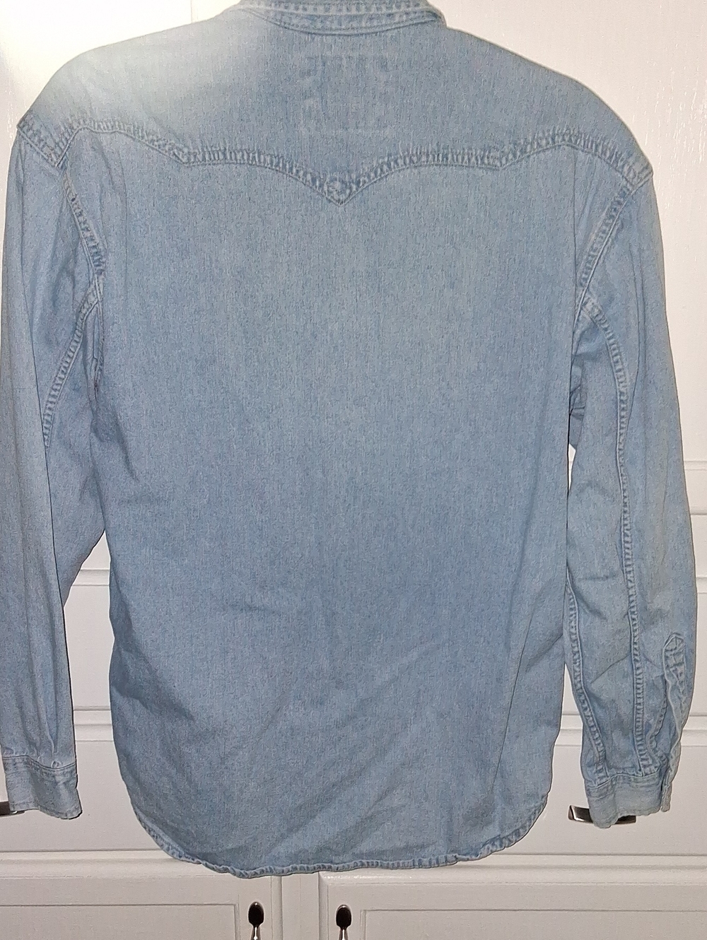 🎉2/$13 Vintage Levi's Light Blue Denim Shirt Jacket - Picture 5 of 5